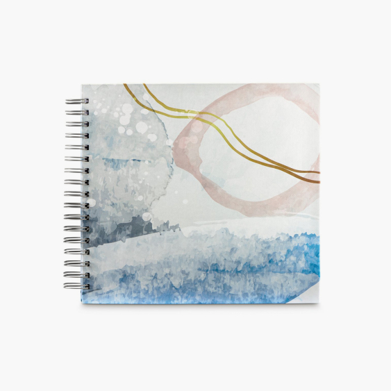 Samolepiaci fotoalbum ŠPIRÁLOVÝ ALBUM WATERCOLOR – MODRÝ, 50 STRÁN, 10x15 cm