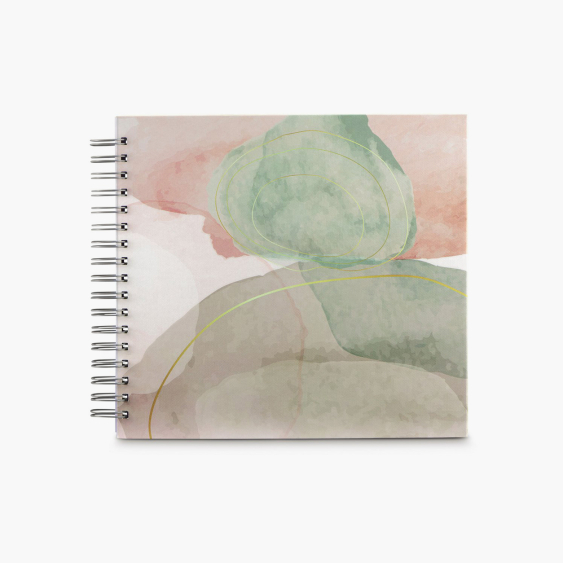 Samolepiaci fotoalbum ŠPIRÁLOVÝ ALBUM WATERCOLOR – ZELENÝ, 50 STRÁN, 10x15 cm