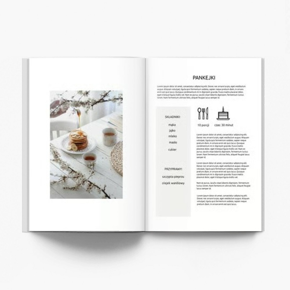 Cookbook minimalistický fotokniha, 20x30 cm