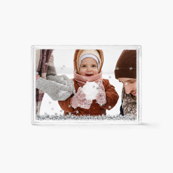 Fotorámček Vodný fotorámik so strieborným snehom, 10x15 cm